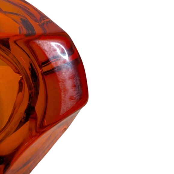 Vintage Viking Glass Ashtray Atomic Orbit Persimmon Tripod Mid Century MCM Retro - Picture 10 of 11